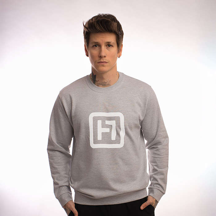 IKON LOGÓ SZÜRKE PULÓVER 